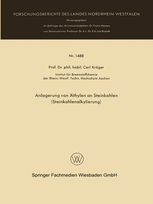 cover image of Anlagerung von Äthylen an Steinkohlen (Steinkohlenalkylierung)